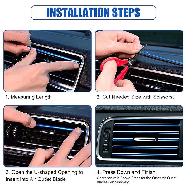 10 Pieces Universal Car Air Conditioner Vent Trim Decoration Strip - Oshi.pk - Buy & Sell Online