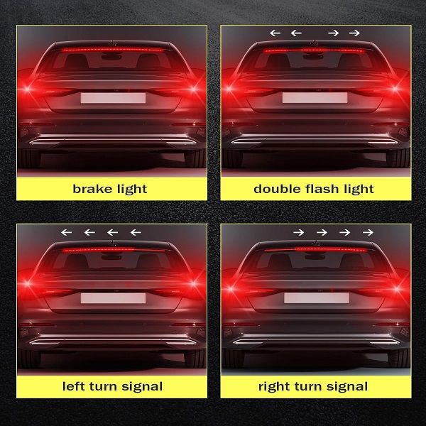 100 CM (39 inch) 12V Flexible Red 90100cm Car Extra LED Brake Light Car Third Brake Light With Driving Turn Signal Warning Stop Lamp - Oshi.pk - Buy & Sell Online