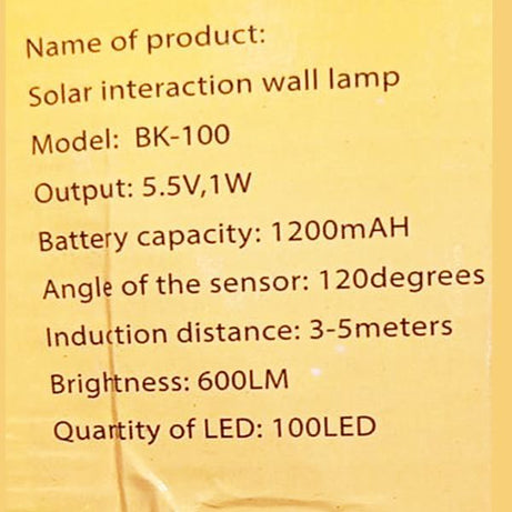 100 Led Solar Motion Light Solar Charging Induction Wall Lamp