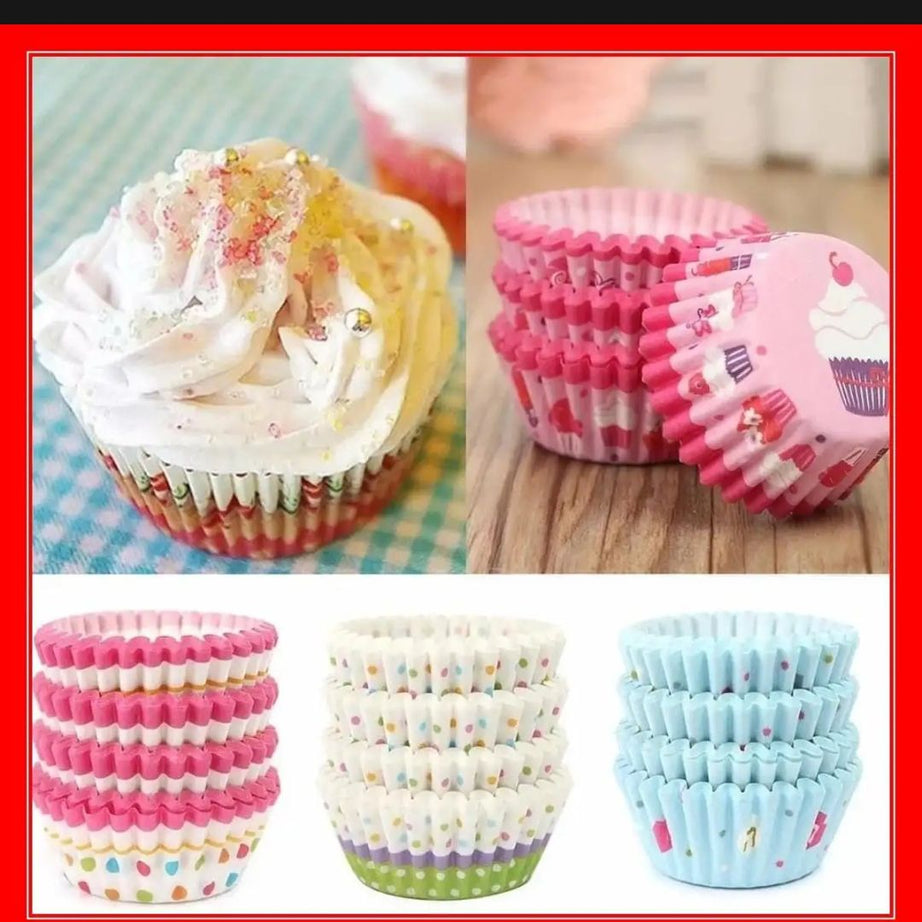 100Pcs Cupcake Liner Baking Cup Cupcake Paper Muffin Cases Cake Box Cup Party Tray Decor Cake - Oshi.pk - Buy & Sell Online