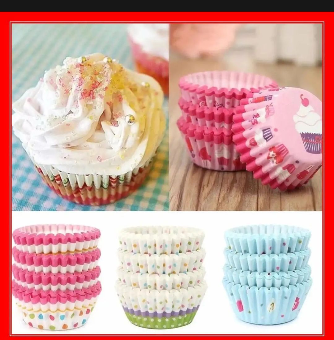 100Pcs Cupcake Liner Baking Cup Cupcake Paper Muffin Cases Cake Box Cup Party Tray Decor Cake - Oshi.pk - Buy & Sell Online