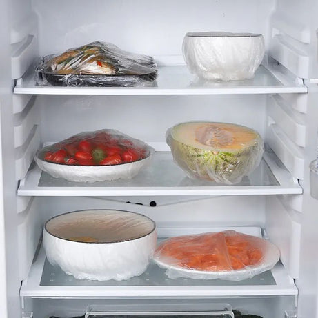 100Pcs Disposable Plastic Bag Food Cover Wrap Elastic Food Bags Lids For Fruit Bowls Cup Cap Storage Kitchen Organizer Fresh Keeping Saver Bag - Oshi.pk - Buy & Sell Online