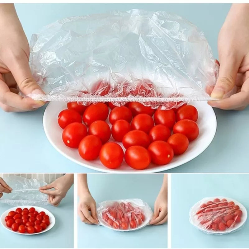 100Pcs Disposable Plastic Film Food Storage Cover