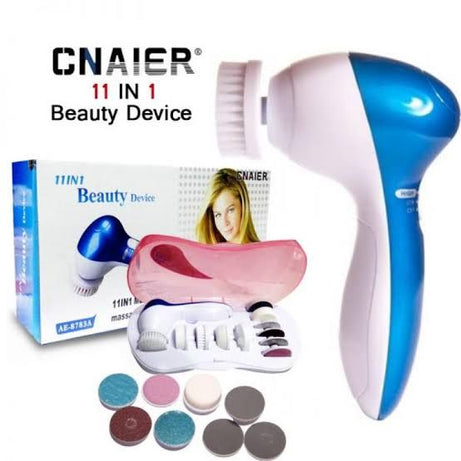 11 in 1 Face Facial Exfoliator Electric Massage Machine - Facial Cleansing Brush - Electric Facial Cleanser - Oshi.pk - Buy & Sell Online