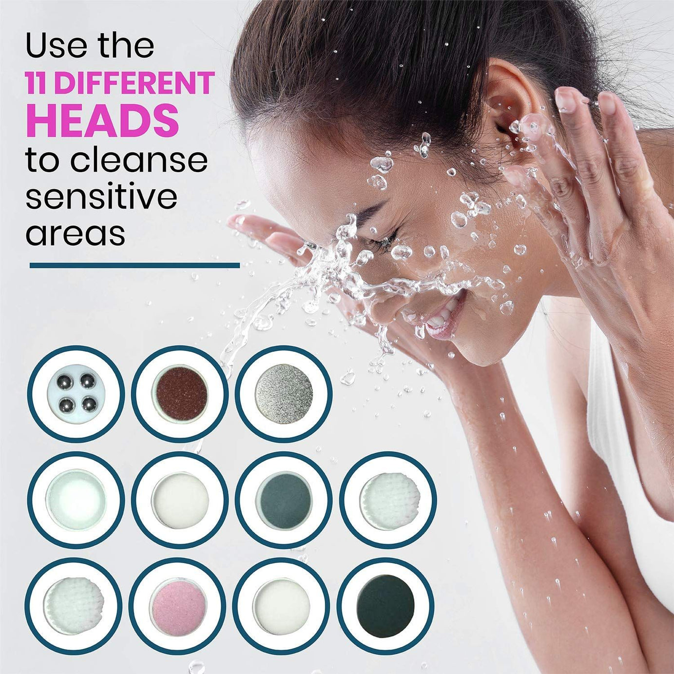 11 in 1 Face Massage Beauty Device Machine Facial Massager and Body Exfoliating Scrub Face Massager Machine Facial Machine Face Hand Foot - Oshi.pk - Buy & Sell Online