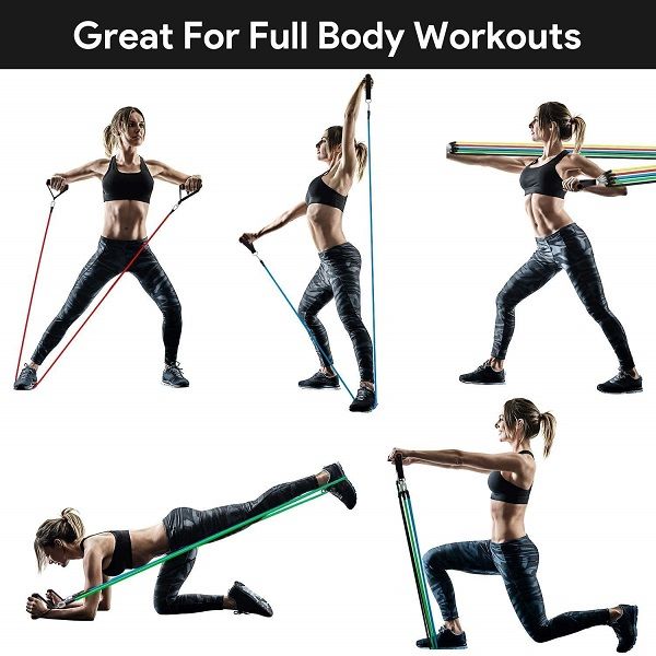 11 Pcs band Fitness Resistance Set with Stackable Exercise Bands - Oshi.pk - Buy & Sell Online