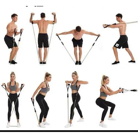 11 Pcs Latex Resistance Band Transform Your Home into a Personal Gym with Our 11-Piece Resistance Band Set! - Oshi.pk - Buy & Sell Online