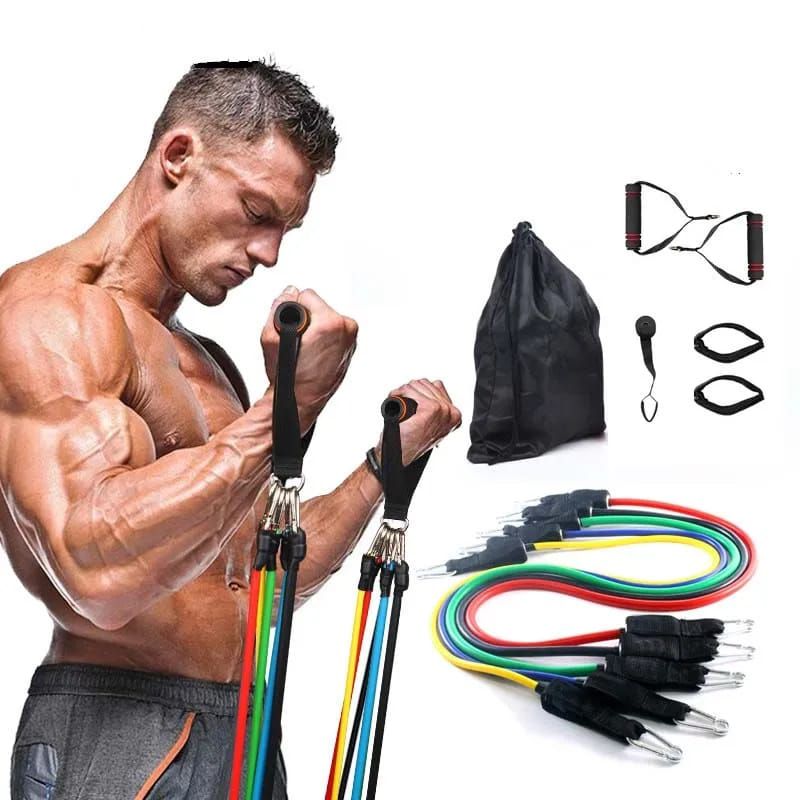 11 Pcs Latex Resistance Band Transform Your Home into a Personal Gym with Our 11-Piece Resistance Band Set! - Oshi.pk - Buy & Sell Online