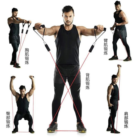 11 Pcs Latex Resistance Band Transform Your Home into a Personal Gym with Our 11-Piece Resistance Band Set! - Oshi.pk - Buy & Sell Online