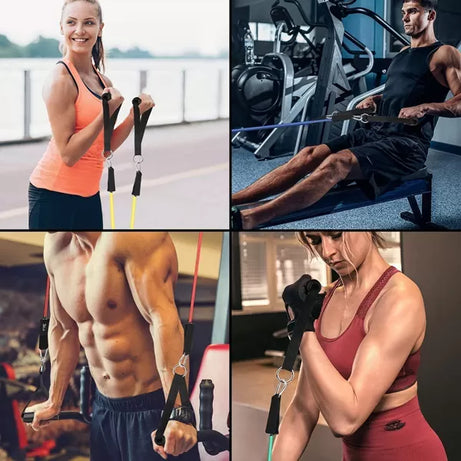 11(PCS) Power Exercise Resistance Band Set 5 in 1 Fitness Band Equipment for Men and Women - Oshi.pk - Buy & Sell Online