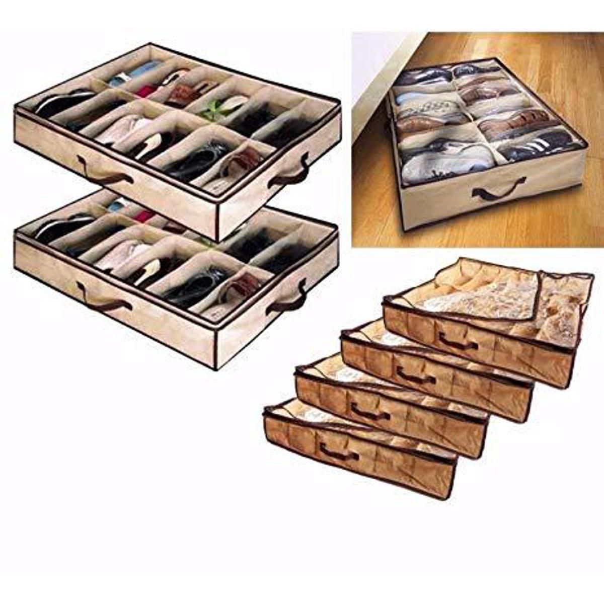 12 grid transparent storage shoe box 12 grid dust-proof and moisture-proof shoe box - Oshi.pk - Buy & Sell Online