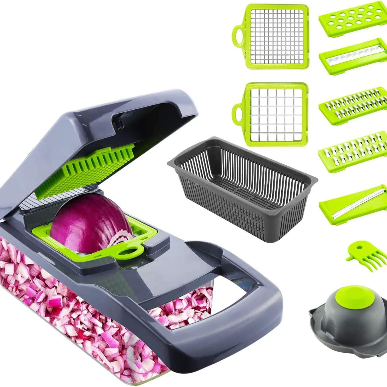 12 In 1 Vegetable Chopper Cutter Slicer Grater - Oshi.pk - Buy & Sell Online