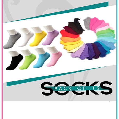 12 Pairs – Exported Cotton Ankle Socks for Women/Girls - Oshi.pk - Buy & Sell Online