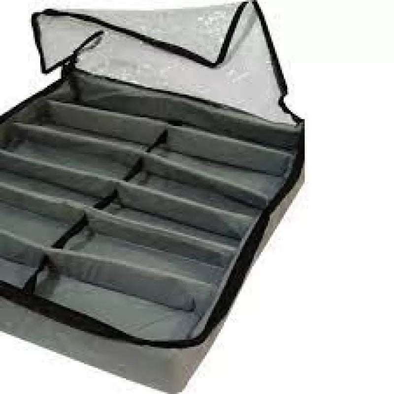 12 Pairs of Shoes Under Bed Shoe Organizer Bag Hard Solid Fabric with Clear Plastic Zip Cover - Oshi.pk - Buy & Sell Online