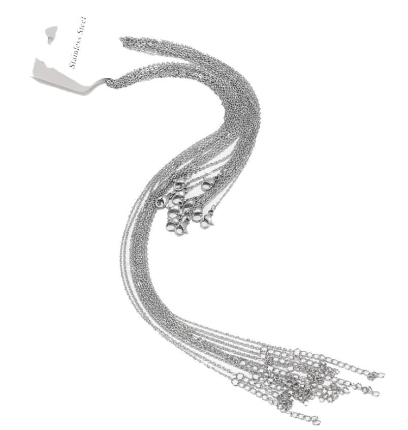 12 Pcs /Lot Fine Curb Link Chains Necklace For Women Jewelry Making Chains Accessories - Oshi.pk - Buy & Sell Online