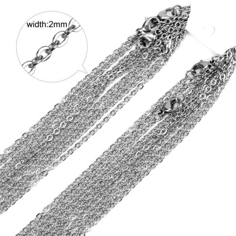 12 Pcs /Lot Fine Curb Link Chains Necklace For Women Jewelry Making Chains Accessories - Oshi.pk - Buy & Sell Online
