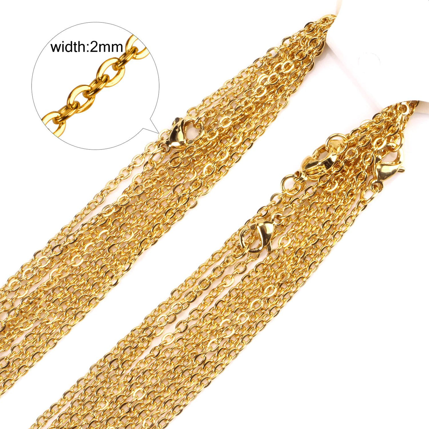 12 Pcs /Lot Fine Curb Link Chains Necklace For Women Jewelry Making Chains Accessories - Oshi.pk - Buy & Sell Online