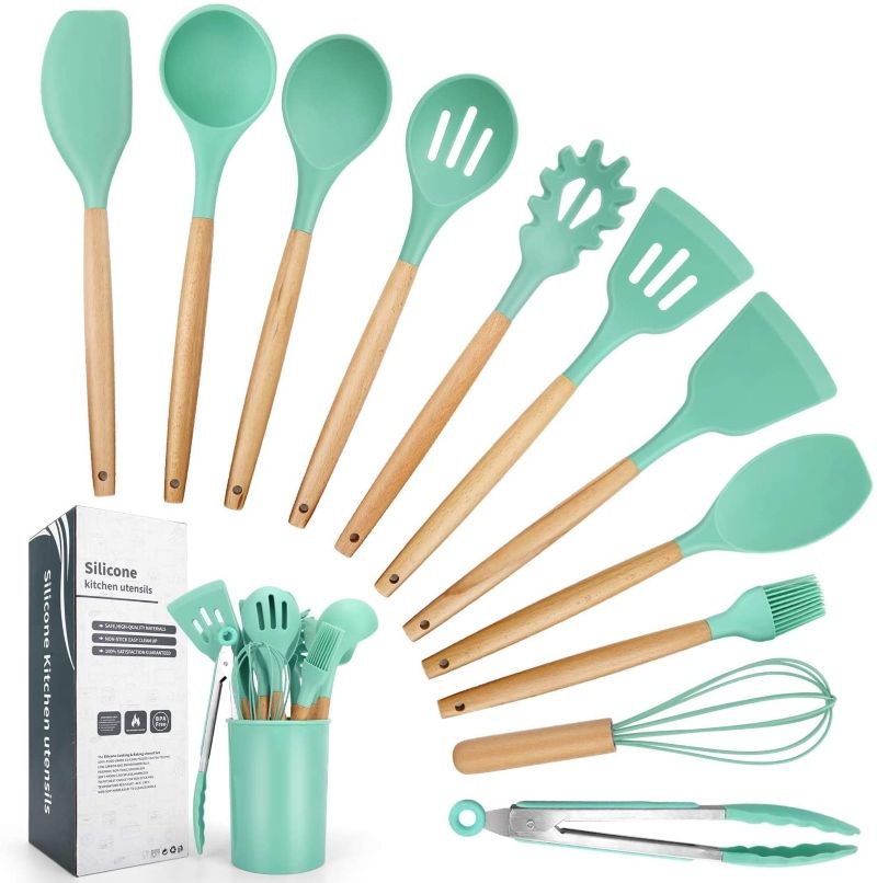 12 Pcs Silicone Cooking Utensils Set With Bucket - Oshi.pk - Buy & Sell Online