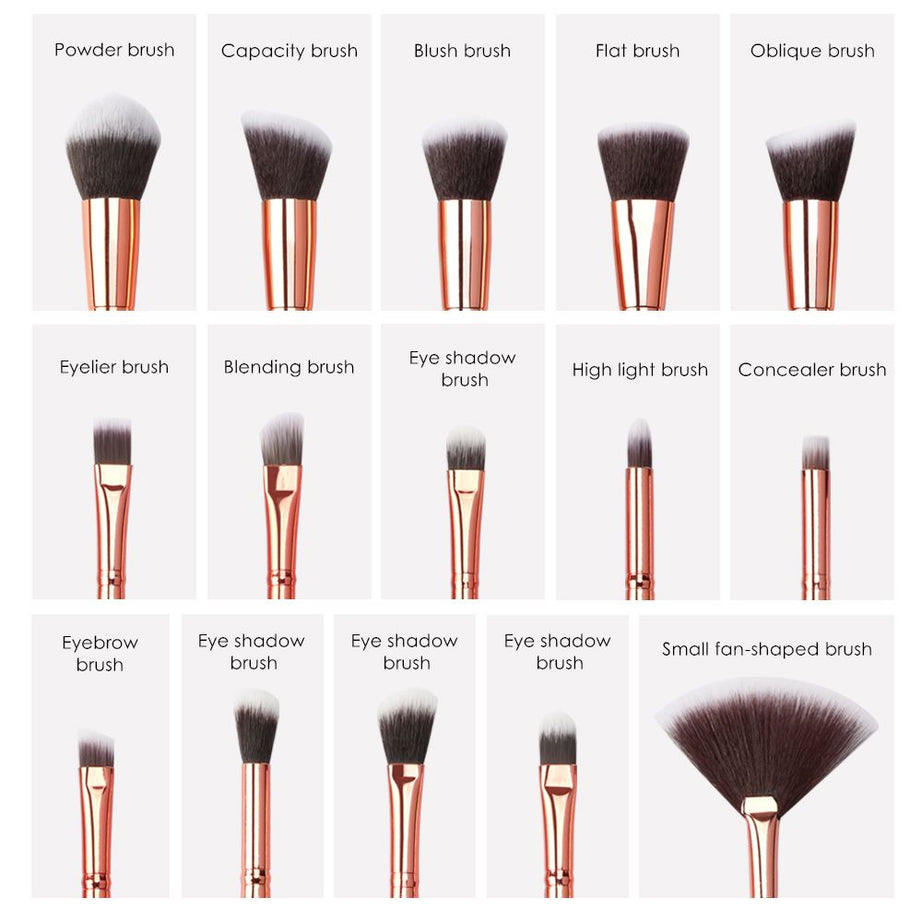 15pcs Professional Makeup Brushes Set Kit Foundation Blush Lip Eyeliner Eye Shadow Face Powder Brush Set For Cosmetic - Oshi.pk - Buy & Sell Online