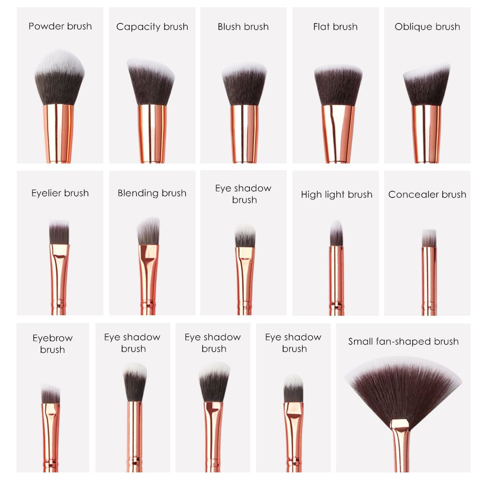 15pcs Professional Makeup Brushes Set Kit Foundation Blush Lip Eyeliner Eye Shadow Face Powder Brush Set For Cosmetic - Oshi.pk - Buy & Sell Online