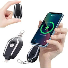 1500mah Mini Portable Keychain Phone Charger Compatible with, Best C-pin, iOS Pin for Travel,For IPhone And For Type C - Oshi.pk - Buy & Sell Online