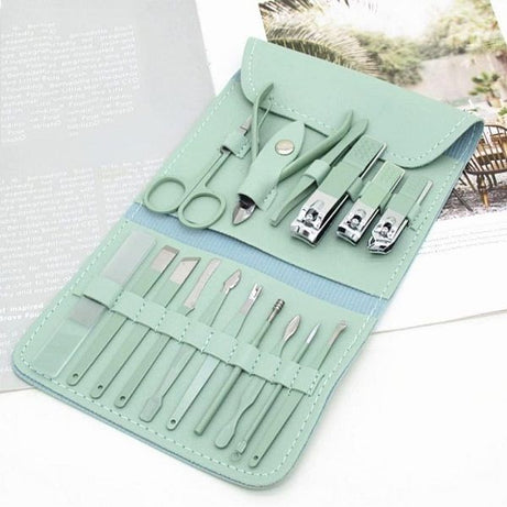 16 pcs Scissors Nail Clippers Set Dead Skin Pliers Pedicure Nail Groove - Oshi.pk - Buy & Sell Online