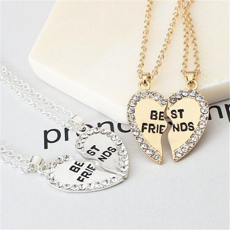 Best Friends Necklace Friendship Gift Silver & Gold - Oshi.pk - Buy & Sell Online