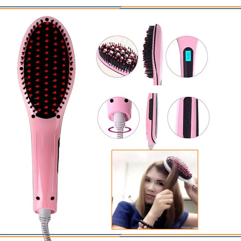 New & Fabulous Fast Hair Straightener | Natural Hair Styling, Hair Care, Straightening Brush (HQT-906) - Oshi.pk - Buy & Sell Online