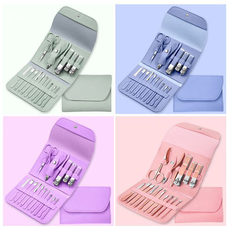 16pcs Nail Cutter Set Stainless Steel Nail Clippers Set With Folding Bag Manicure Cutter Kits Scissors Beauty Tool - Oshi.pk - Buy & Sell Online
