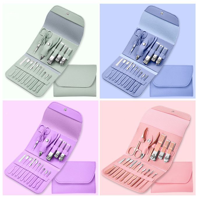 16pcs Nail Cutter Set Stainless Steel Nail Clippers Set With Folding Bag Manicure Cutter Kits Scissors Beauty Tool - Oshi.pk - Buy & Sell Online