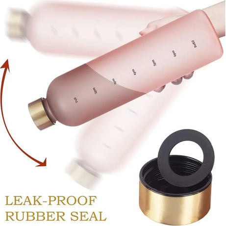 1L Water Bottles For Girls Frosted Motivational Water Bottle With Time Marker Leakproof Outdoor Fitness Sport Drinking Bottle - Oshi.pk - Buy & Sell Online