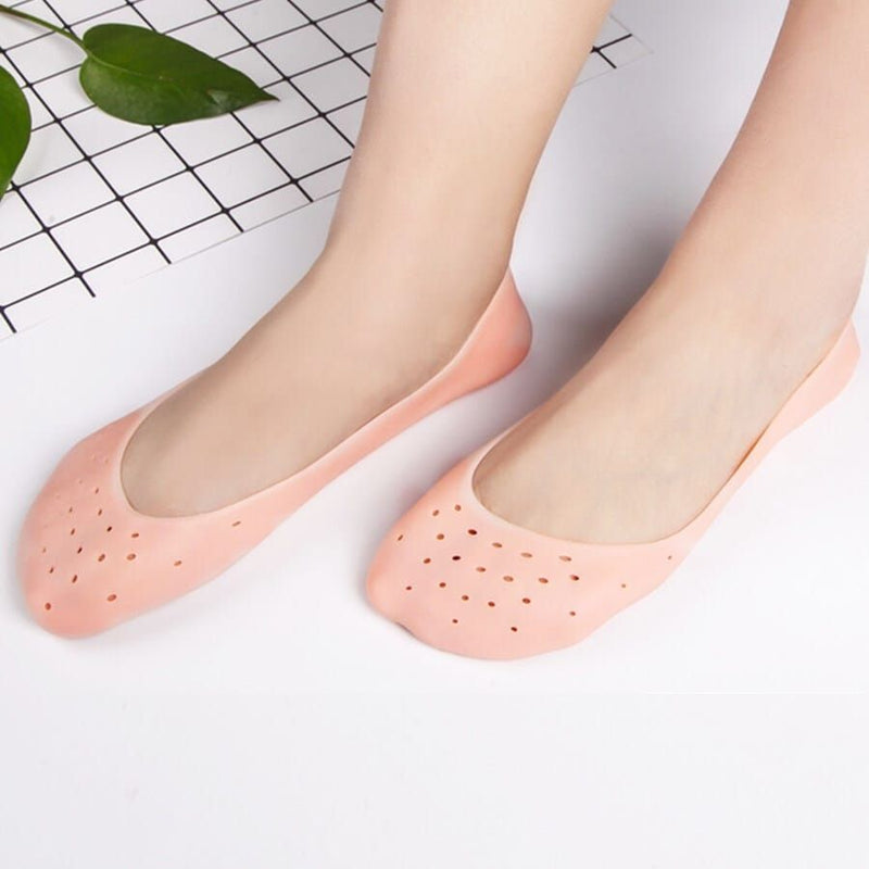 1Pair (2Pcs ) Silicone Feet Care Boat socks Moisturizing Gel Heel Socks with Pain Relief Crack Hole Cracked Foot Skin Care Protectors Foot Care Tool - Oshi.pk - Buy & Sell Online