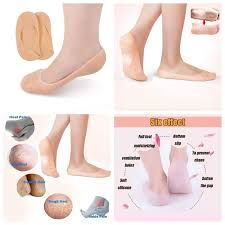 1Pair (2Pcs ) Silicone Feet Care Boat socks Moisturizing Gel Heel Socks with Pain Relief Crack Hole Cracked Foot Skin Care Protectors Foot Care Tool - Oshi.pk - Buy & Sell Online