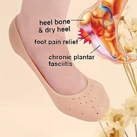 1Pair (2Pcs ) Silicone Feet Care Boat socks Moisturizing Gel Heel Socks with Pain Relief Crack Hole Cracked Foot Skin Care Protectors Foot Care Tool - Oshi.pk - Buy & Sell Online