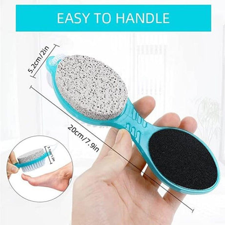 1pc 4 in 1 Pedicure Tool Foot Scrubber Brush Foot File Callus Remover with Foot Rasp Pumice Stone for Dry and Wet Foot Care Tool Bk Sons