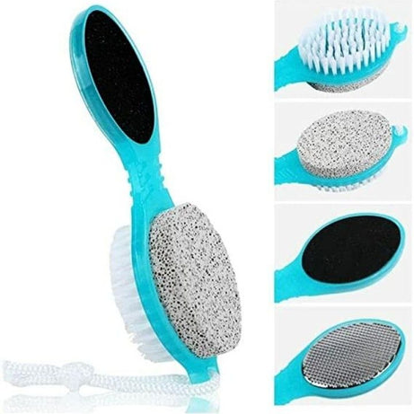 1pc 4 in 1 Pedicure Tool Foot Scrubber Brush Foot File Callus Remover with Foot Rasp Pumice Stone for Dry and Wet Foot Care Tool Bk Sons - Oshi.pk - Buy & Sell Online