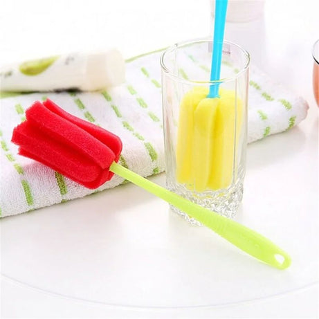 1PC Handy Feeding Cup Infant Nipple Cleaner Sponge Baby Bottle Brush Cleaning Tool