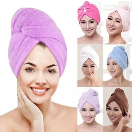 Microfiber Hair Fast Drying Dryer Towel Bath Wrap Hat Quick Cap - Oshi.pk - Buy & Sell Online