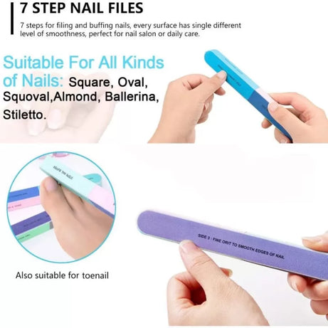 1PC Nail Filer 6 Side Pedicure Manicure Nail Art Nail File Polish Nail Buffer Polisher Nail Buffering Files For Home And Professional Nail Tools - Oshi.pk - Buy & Sell Online
