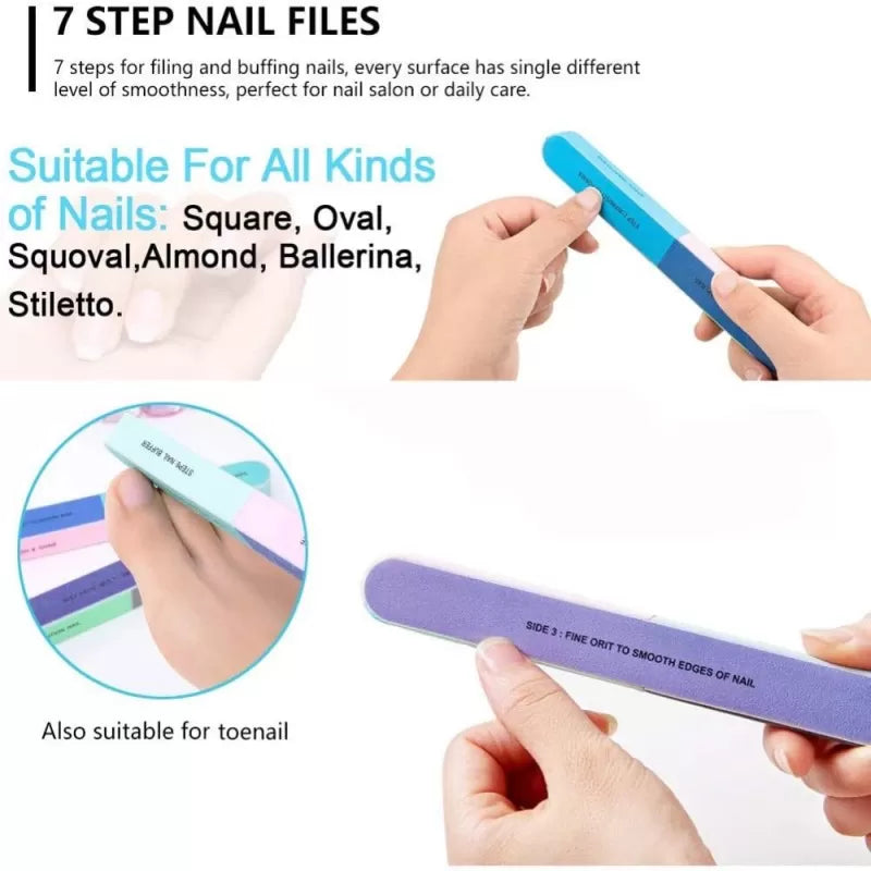 1PC Nail Filer 6 Side Pedicure Manicure Nail Art Nail File Polish Nail Buffer Polisher Nail Buffering Files For Home And Professional Nail Tools - Oshi.pk - Buy & Sell Online