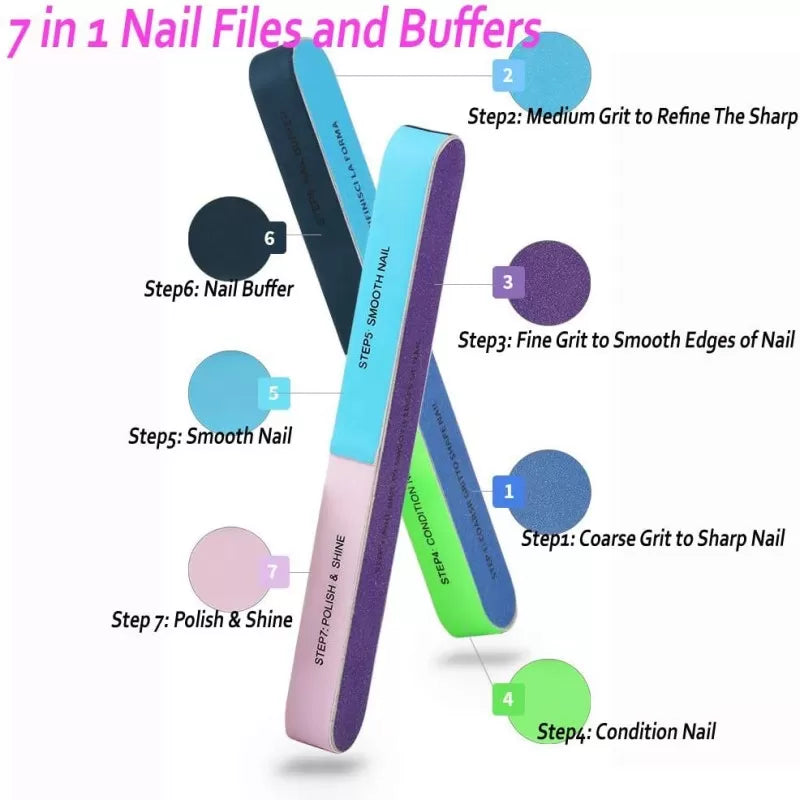 1PC Nail Filer 6 Side Pedicure Manicure Nail Art Nail File Polish Nail Buffer Polisher Nail Buffering Files For Home And Professional Nail Tools - Oshi.pk - Buy & Sell Online