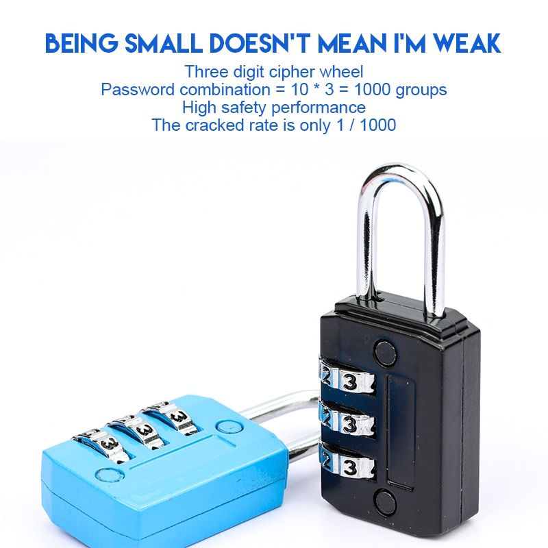 1PC Small Portable 3-Digit Combination Lock for Zipper Bags and Suitcases - Oshi.pk - Buy & Sell Online