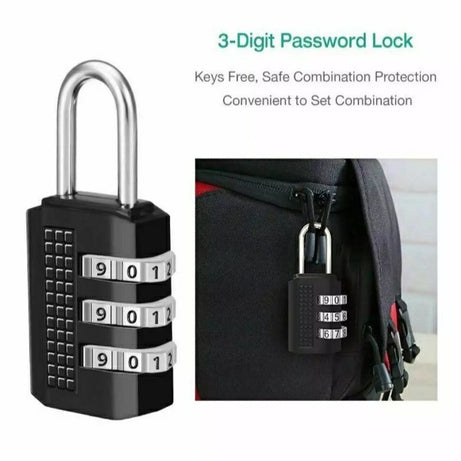 1PC Small Portable 3-Digit Combination Lock for Zipper Bags and Suitcases - Oshi.pk - Buy & Sell Online