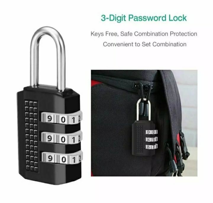 1PC Small Portable 3-Digit Combination Lock for Zipper Bags and Suitcases - Oshi.pk - Buy & Sell Online