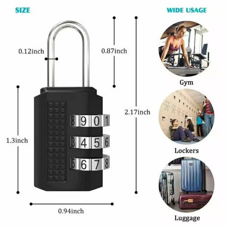1PC Small Portable 3-Digit Combination Lock for Zipper Bags and Suitcases - Oshi.pk - Buy & Sell Online