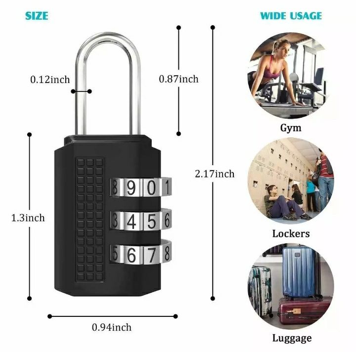 1PC Small Portable 3-Digit Combination Lock for Zipper Bags and Suitcases - Oshi.pk - Buy & Sell Online