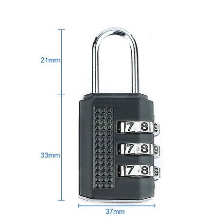 1PC Small Portable 3-Digit Combination Lock for Zipper Bags and Suitcases