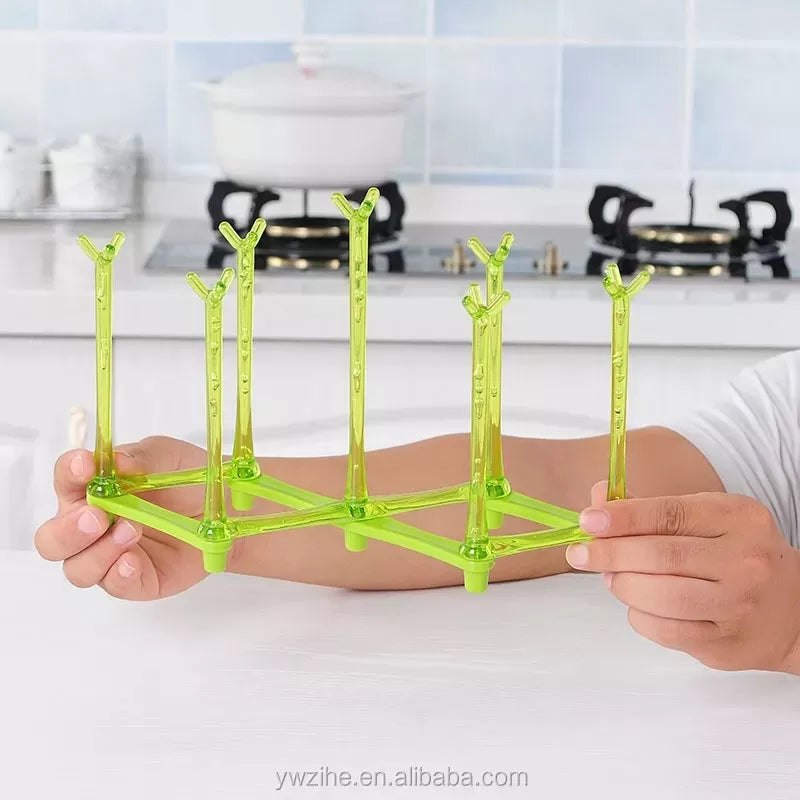 1Pcs Foldable Plastic Simple Durable Water Mug Drainer Kitchen Organizer - Oshi.pk - Buy & Sell Online