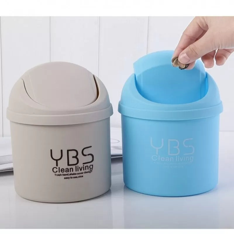 1Pcs Mini Table Desk Dustbin Household Shake Lid Type Waste Bin Garbage Trash for Car Office Home Kitchen and Study Table - Oshi.pk - Buy & Sell Online