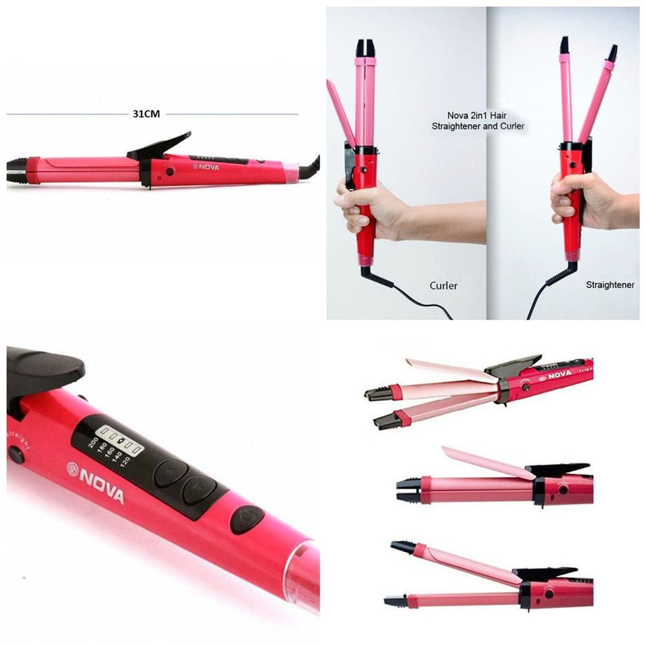 2 in 1 - Electric Nano Ceramic Coated Hair Curler and Straightener - Oshi.pk - Buy & Sell Online